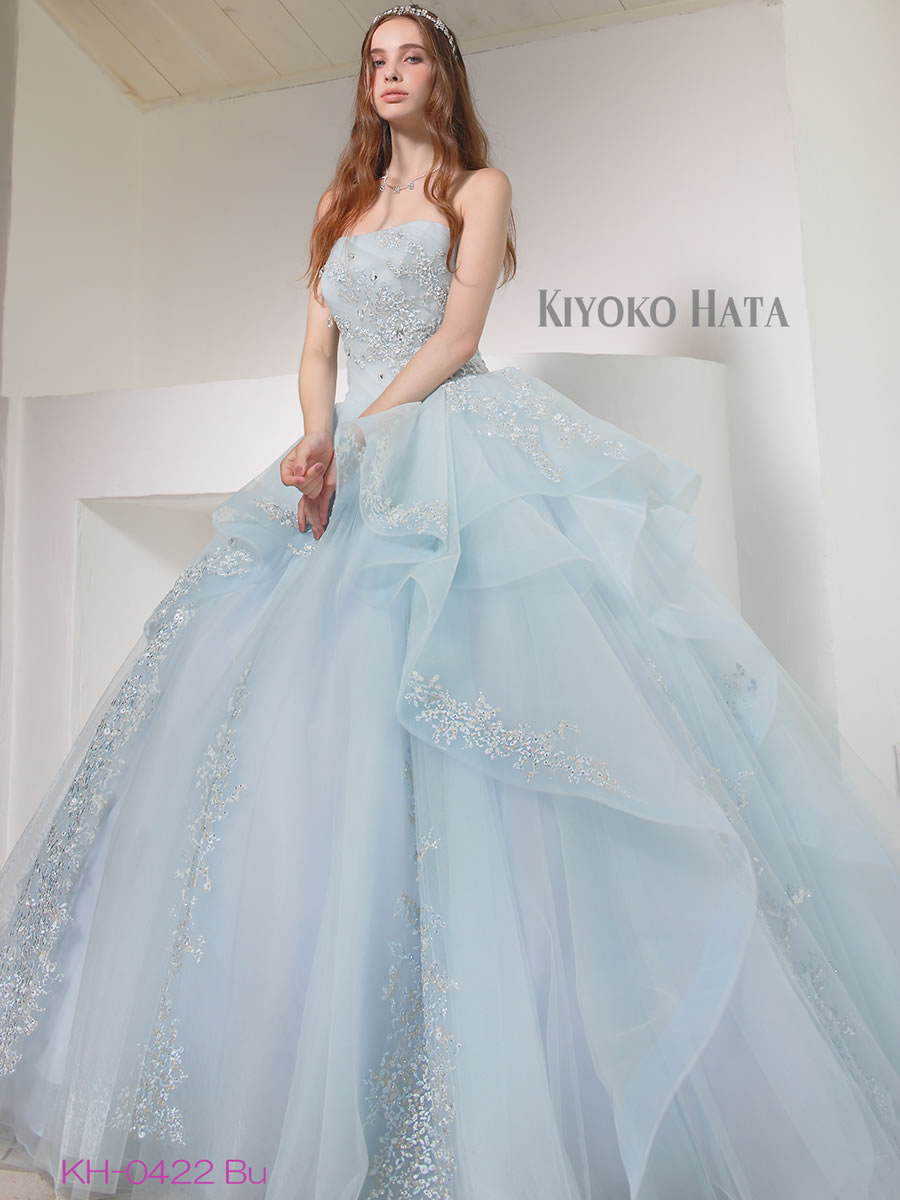 ウエディングドレス用 オーバードレス KIYOKO HATA風くすみブルーグレー-