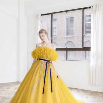 カラードレス：ノワ　マスタード（FLB-0046）：ブライダルハウスささき：本店（山形市）