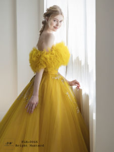 カラードレス：ノワ　マスタード（FLB-0046）：ブライダルハウスささき：本店（山形市）